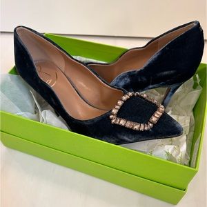Sam Edelman Harriett Sapphire Velvet Heels SZ 8